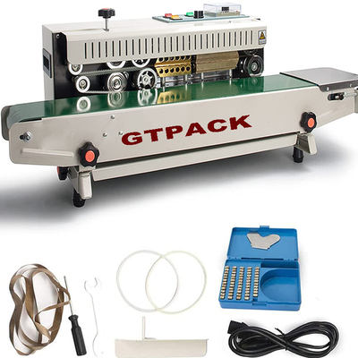 FR-900 Food Plastic Sealer Bag Aluminum Foil Film Tea Date Automatic Continuous Sealer Commercial Printable Packing Machine